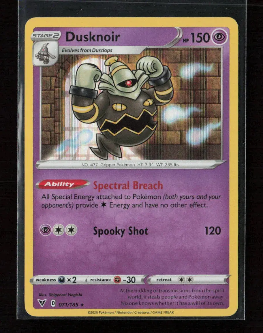 Dusknoir Holo Rare Swsh04: Vivid Voltage 071/185 Nm 1
