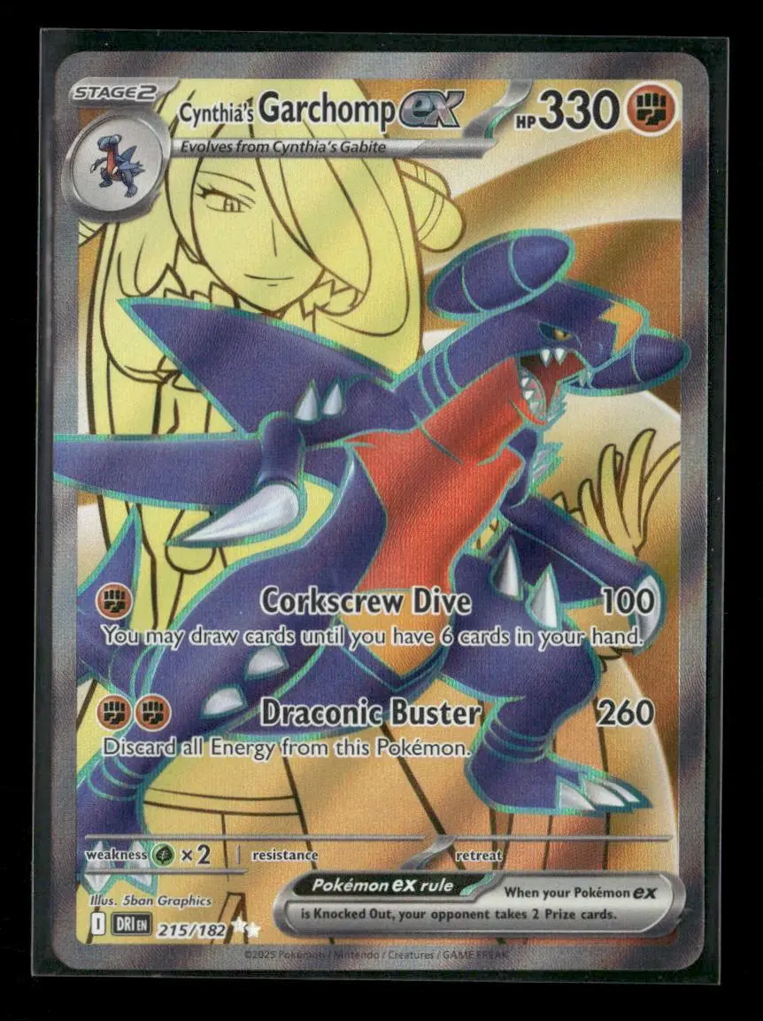 Cynthia's Garchomp Ex - Ultra Rare Sv10: Destined Rivals 215/182 Nm 1