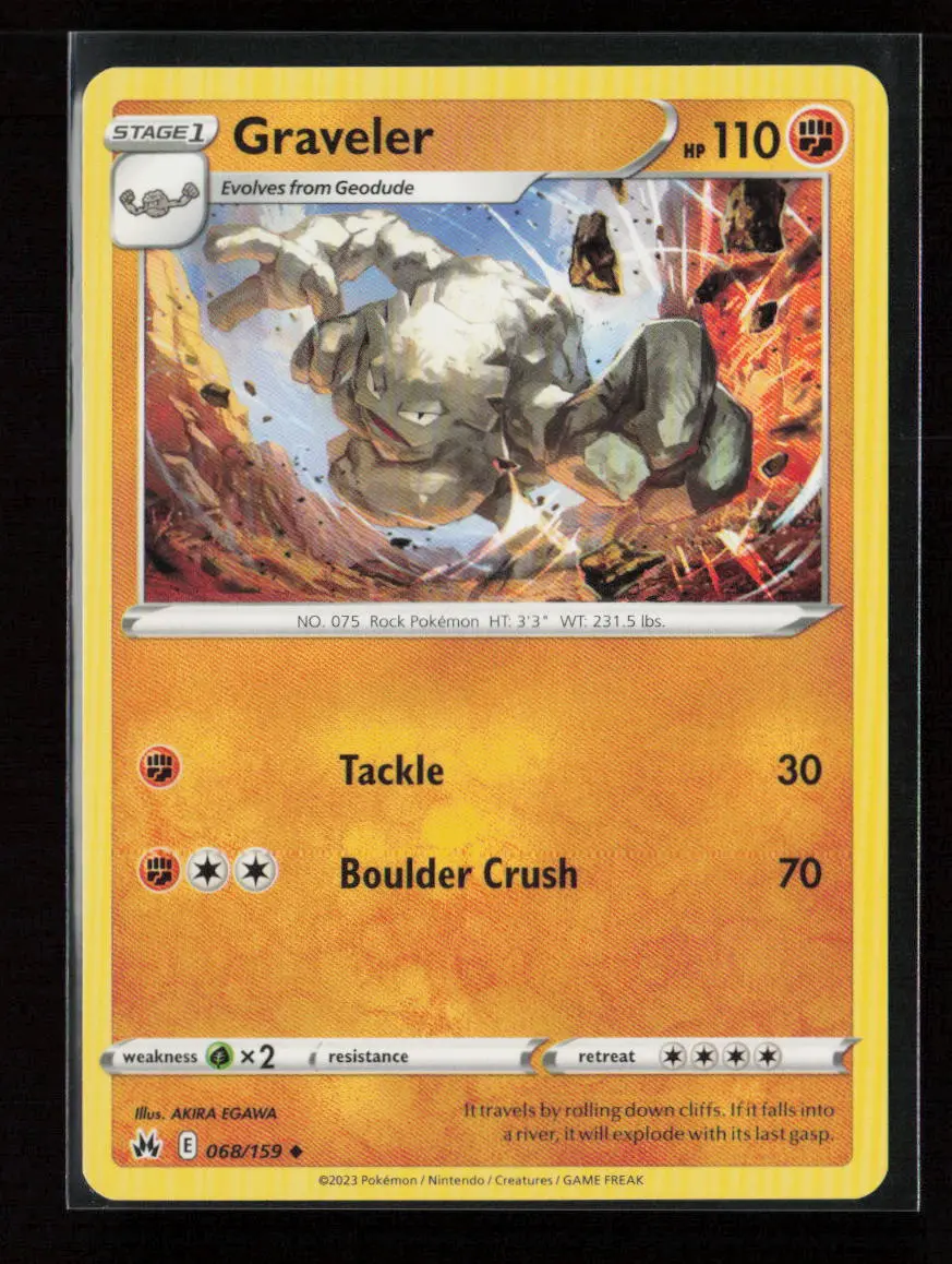 Graveler Uncommon Crown Zenith 068/159 Lp 1