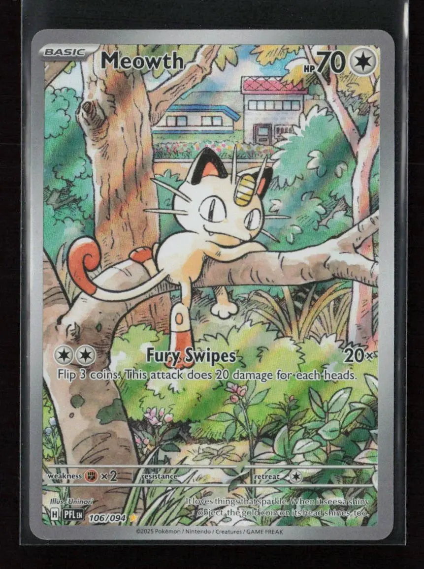 Meowth Illustration Rare Me02: Phantasmal Flames 106/094 Nm 1