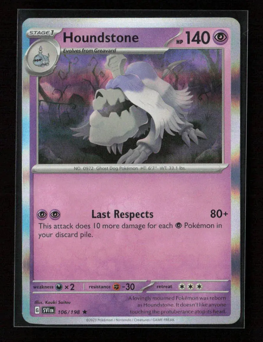 Houndstone Rare Sv01: Scarlet & Violet Base Set 106/198 Nm 1