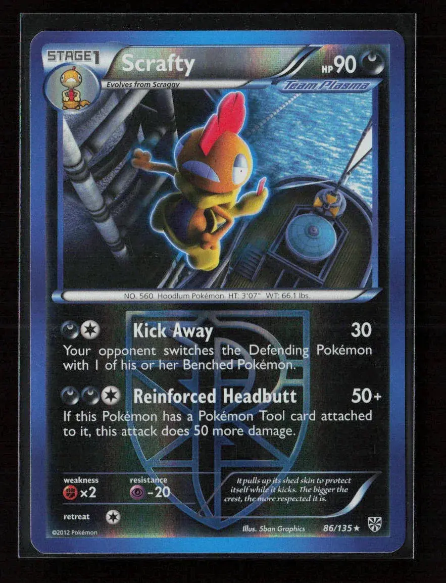 Scrafty (Team Plasma) Rare Plasma Storm 86/135 Lp 1
