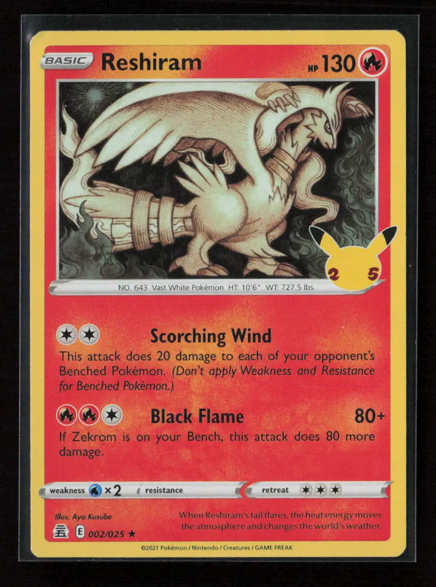 Reshiram Holo Rare Celebrations 002/025 Lp 1