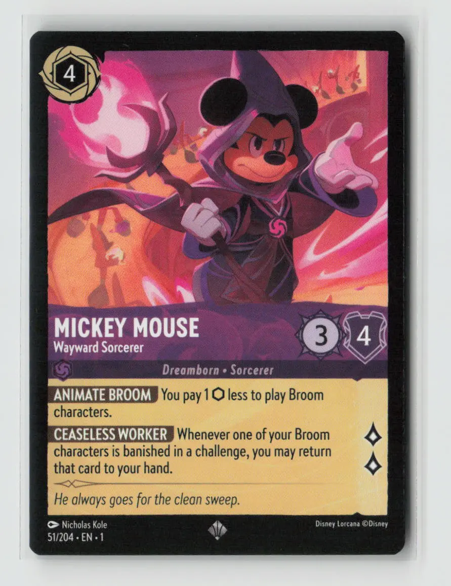 Mickey Mouse - Wayward Sorcerer Super Rare The First Chapter 51/204 Nm 1