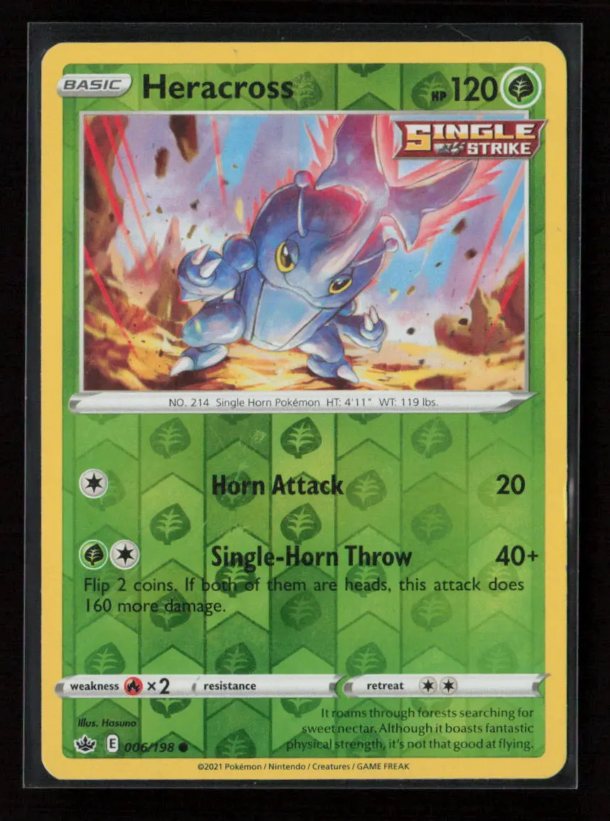Heracross Common Swsh06: Chilling Reign 006/198 Lp 1