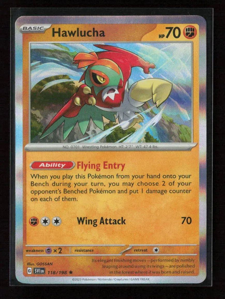 Hawlucha Rare Sv01: Scarlet & Violet Base Set 118/198 Nm 1