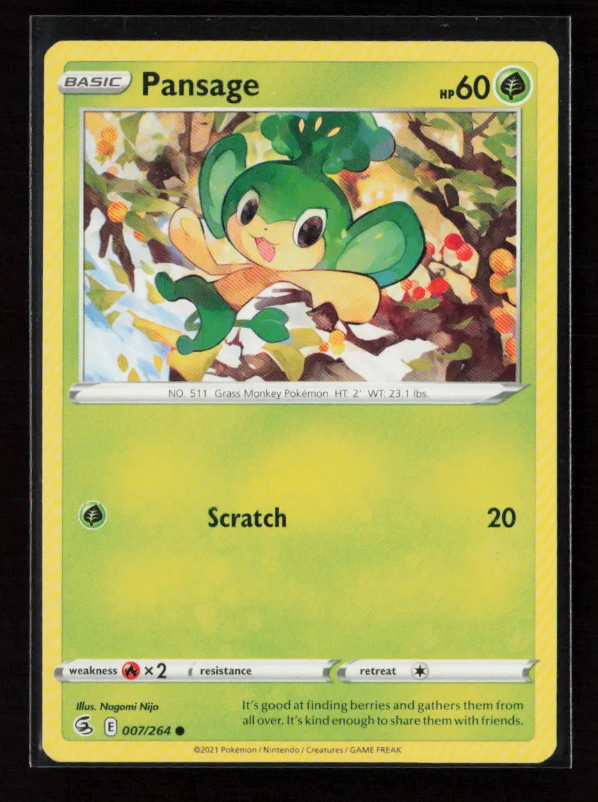 Pansage Common Swsh08: Fusion Strike 007/264 Lp 1