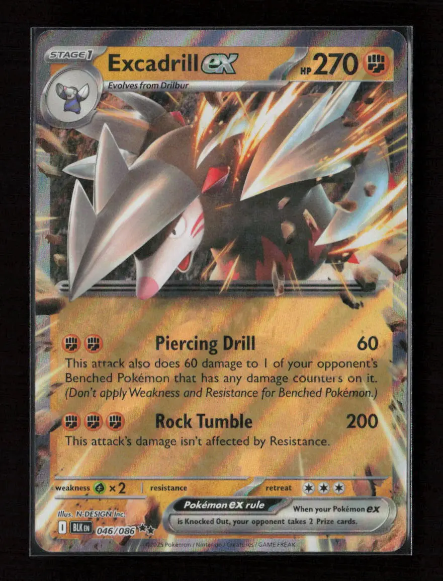Excadrill Ex Double Rare Sv: Black Bolt 046/086 Nm 1