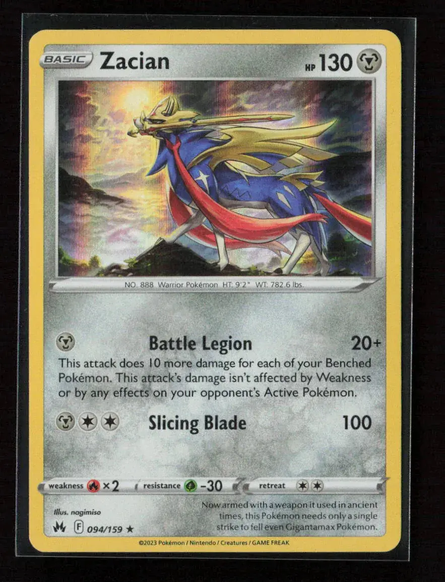 Zacian Holo Rare Crown Zenith 094/159 Nm 1