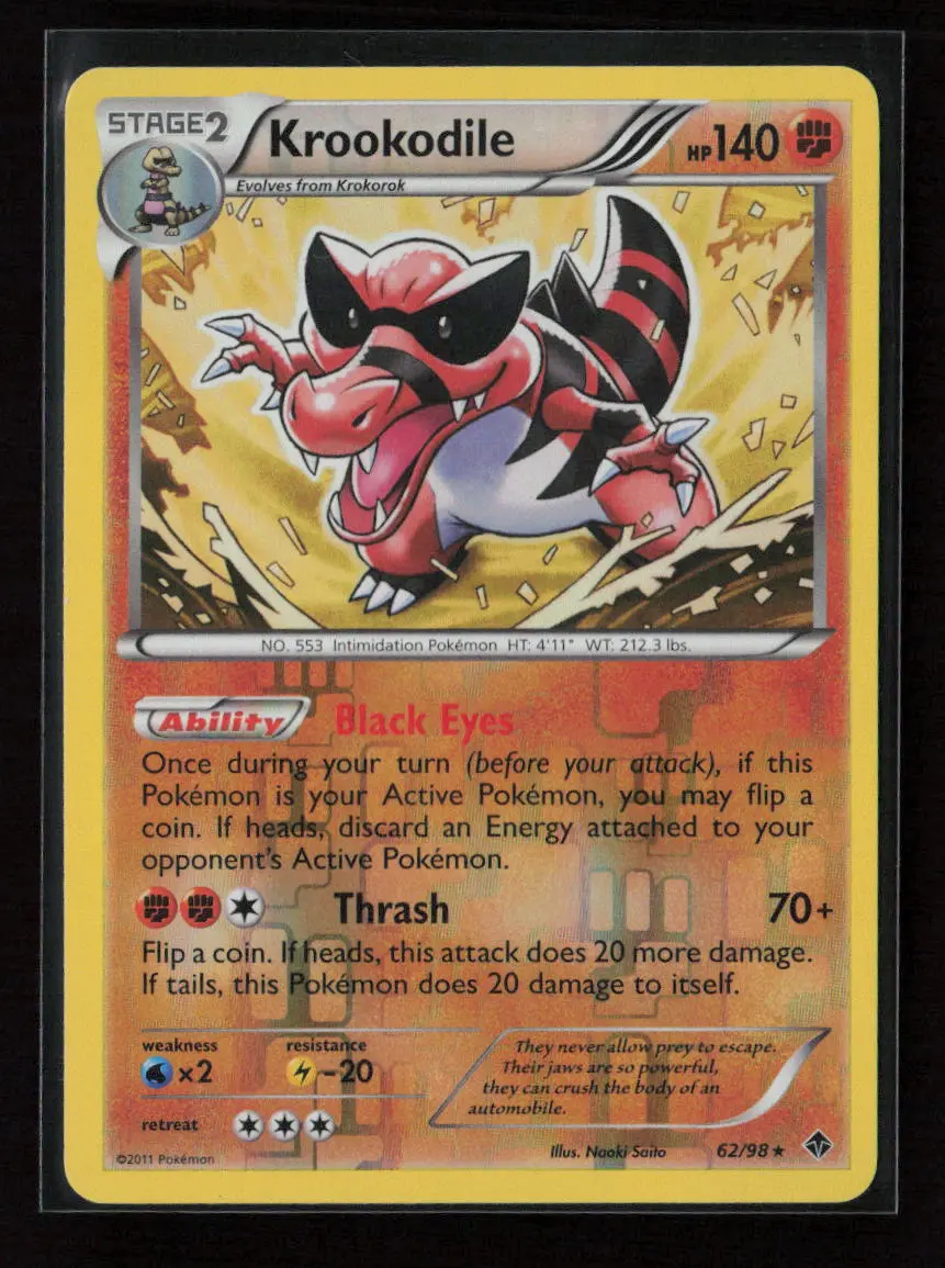 Krookodile Rare Emerging Powers 62/98 Lp 1