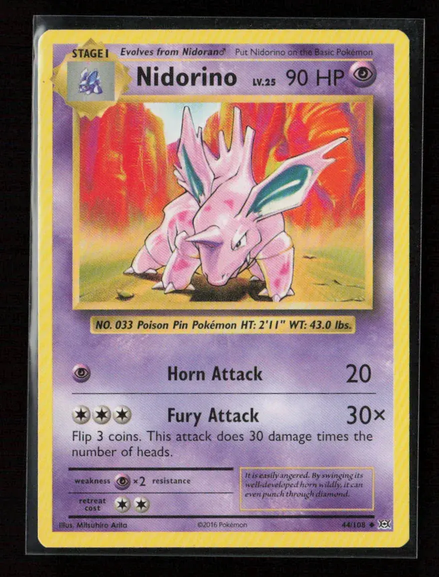 Nidorino Uncommon Xy - Evolutions 44/108 Lp 1