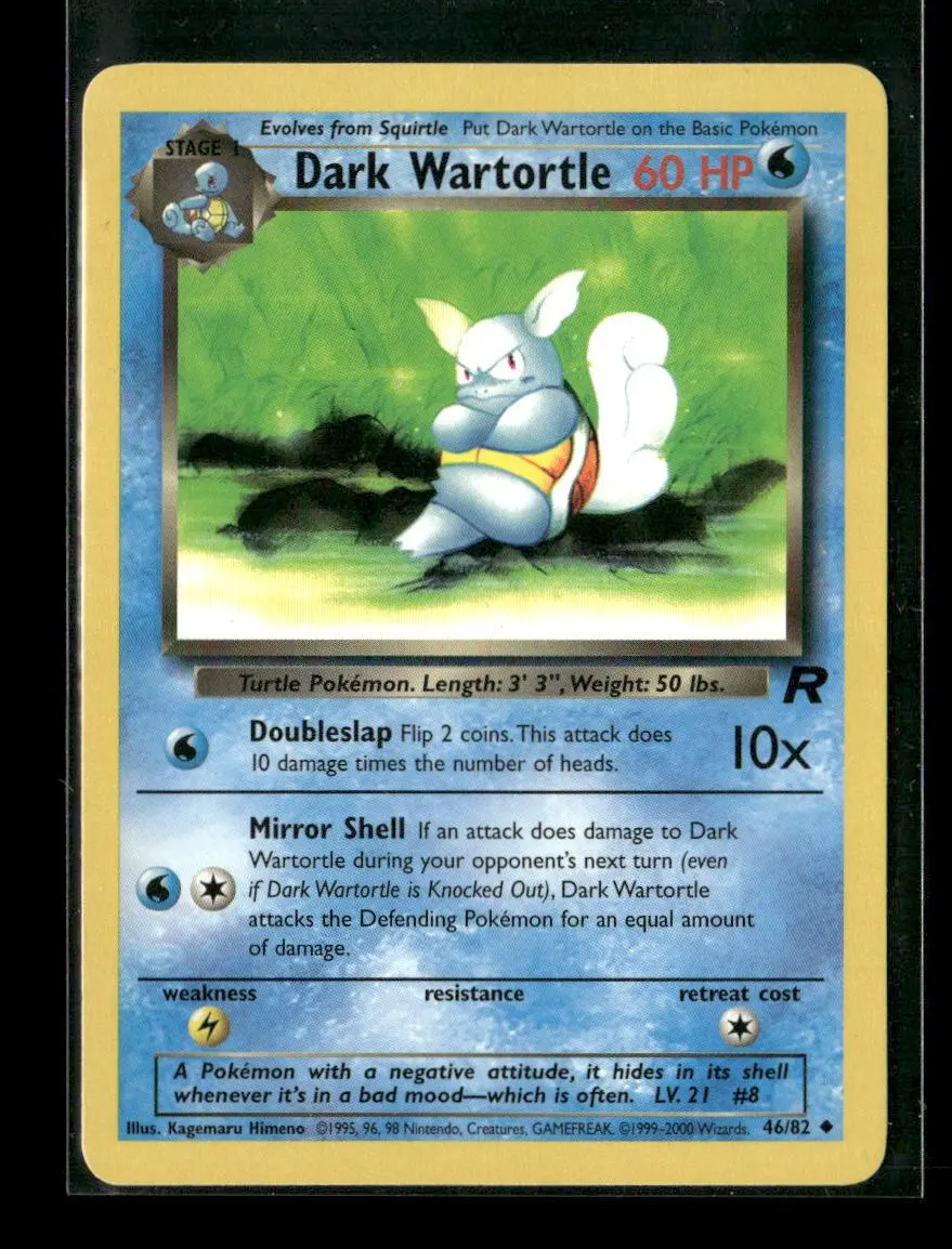 Dark Wartortle Uncommon Team Rocket 46/82 Lp 1
