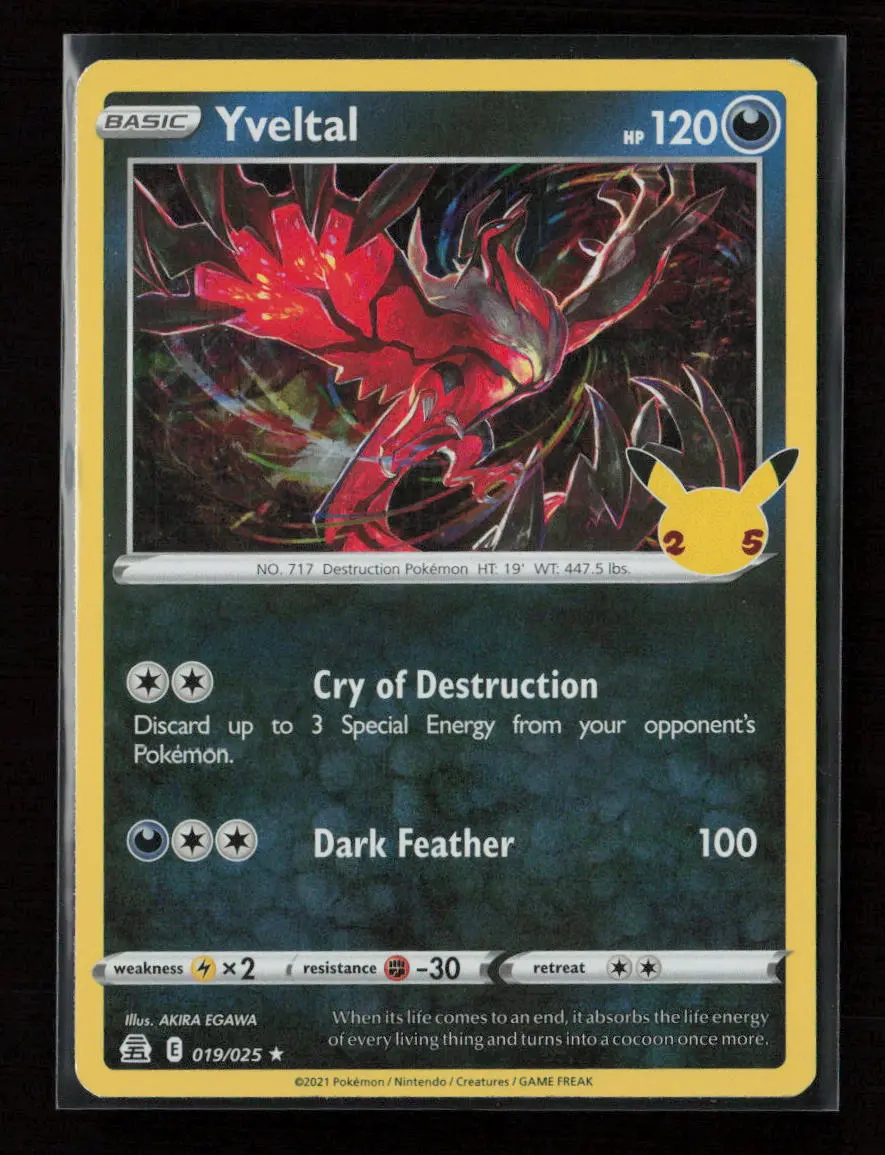 Yveltal Holo Rare Celebrations 019/025 Nm 1