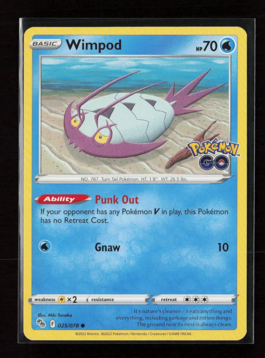 Wimpod Common Pokemon Go 025/078 Nm 1