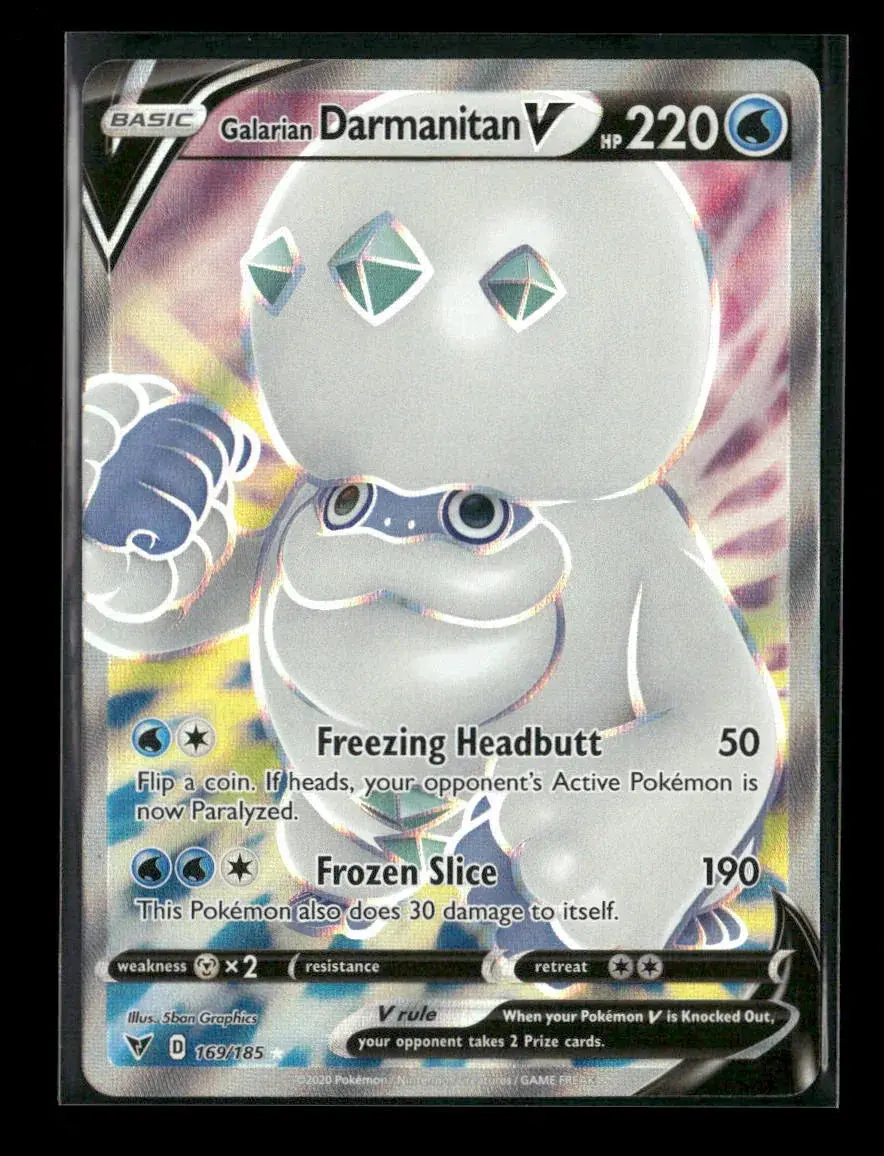 Galarian Darmanitan V (Full Art) Ultra Rare Swsh04: Vivid Voltage 169/185 Nm 1