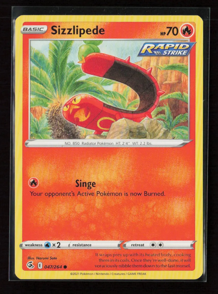 Sizzlipede (47) Common Swsh08: Fusion Strike 047/264 Lp 1