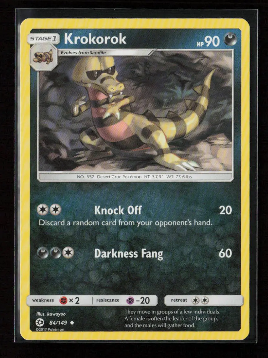 Krokorok Uncommon Sm Base Set 84/149 Lp 1