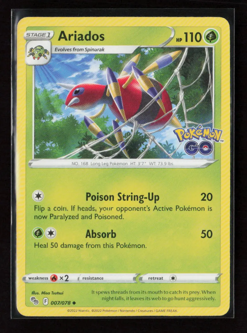 Ariados Uncommon Pokemon Go 007/078 Lp 1