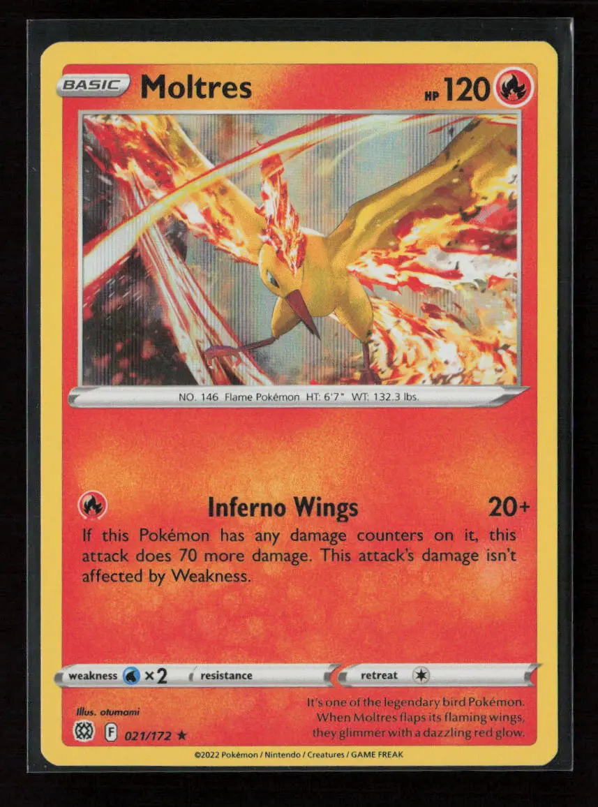 Moltres Holo Rare Swsh09: Brilliant Stars 021/172 Nm 1