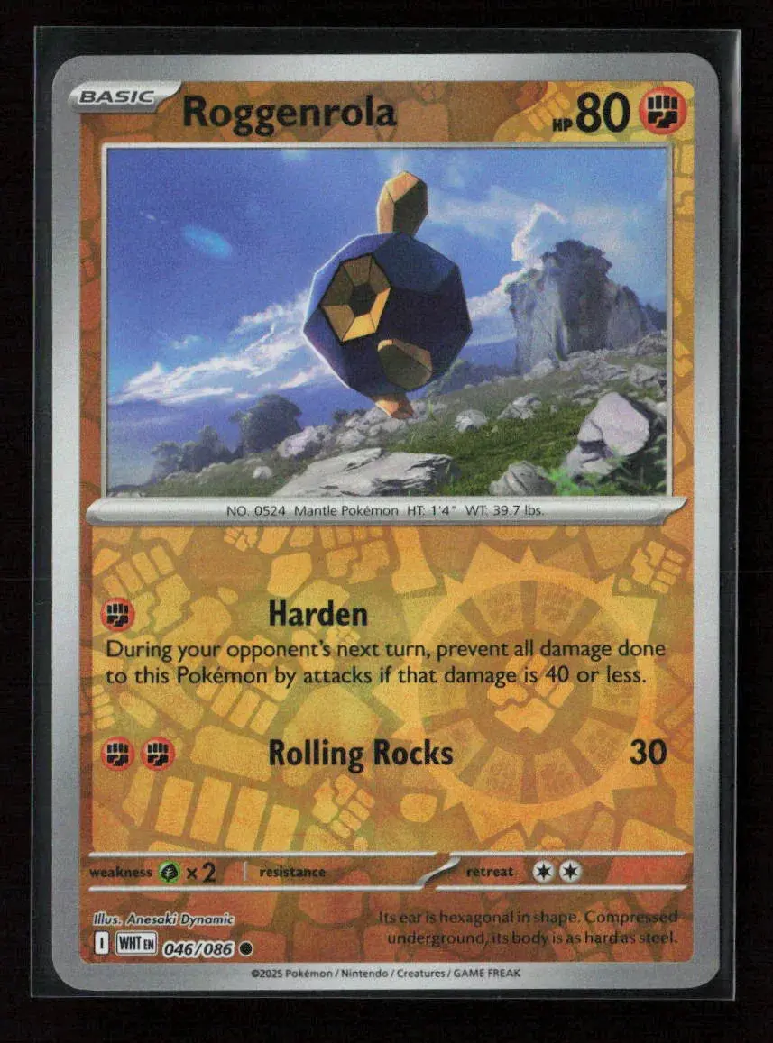 Roggenrola Common Sv: White Flare 046/086 Nm 1