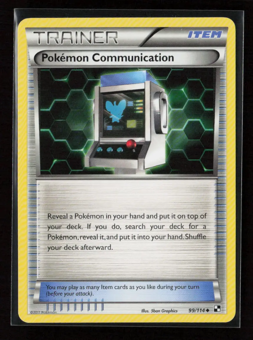 Pokemon Communication Uncommon Black And White 99/114 Nm 1