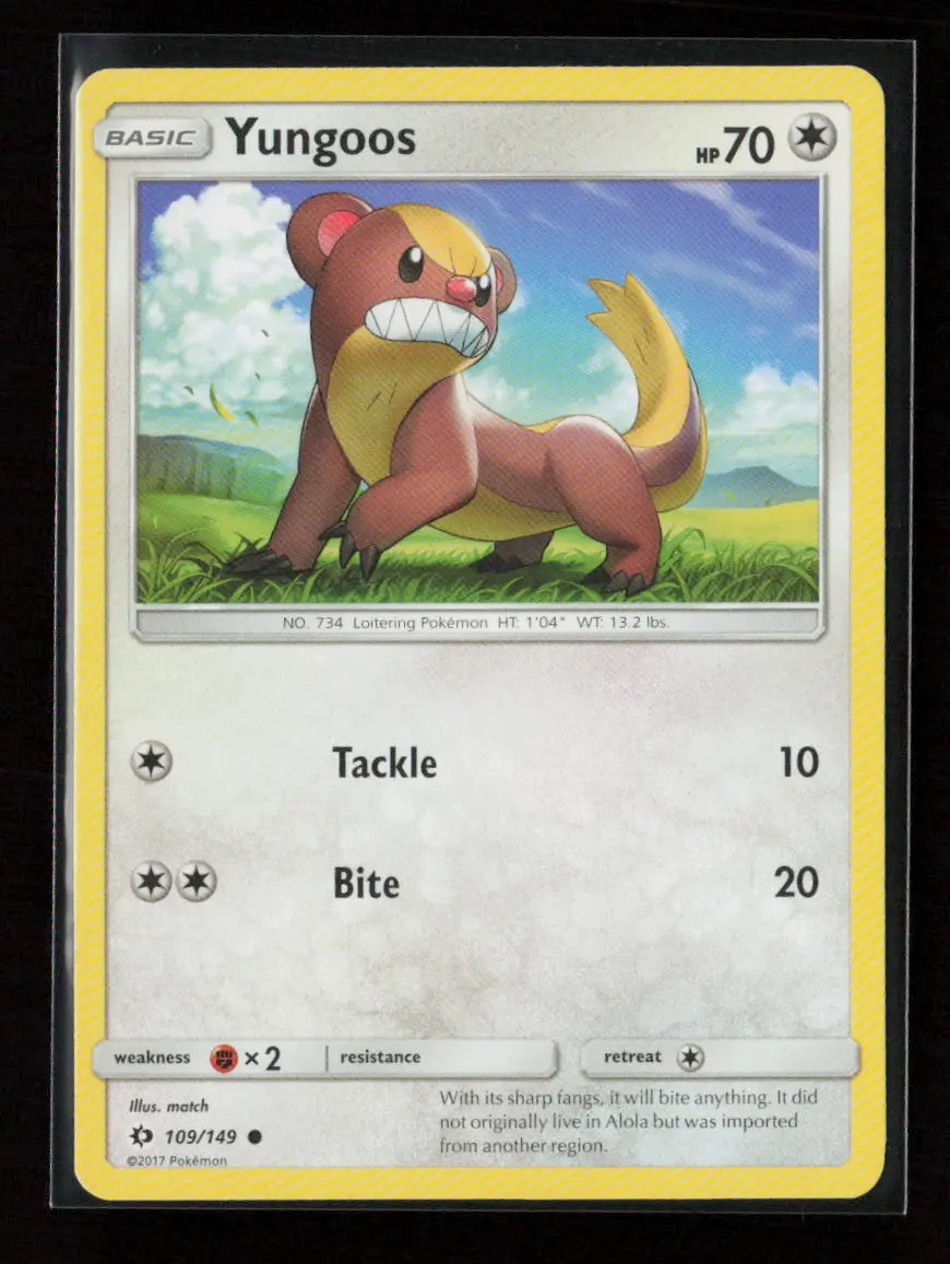 Yungoos Common Sm Base Set 109/149 Lp 1