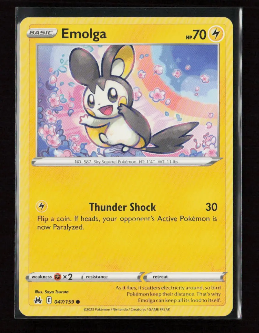 Emolga Common Crown Zenith 047/159 Lp 1