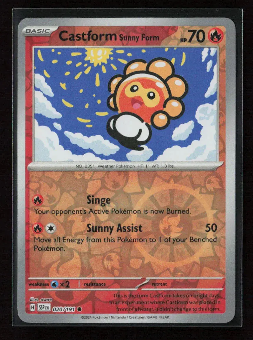 Castform Sunny Form - Common Sv08: Surging Sparks 020/191 Nm 1
