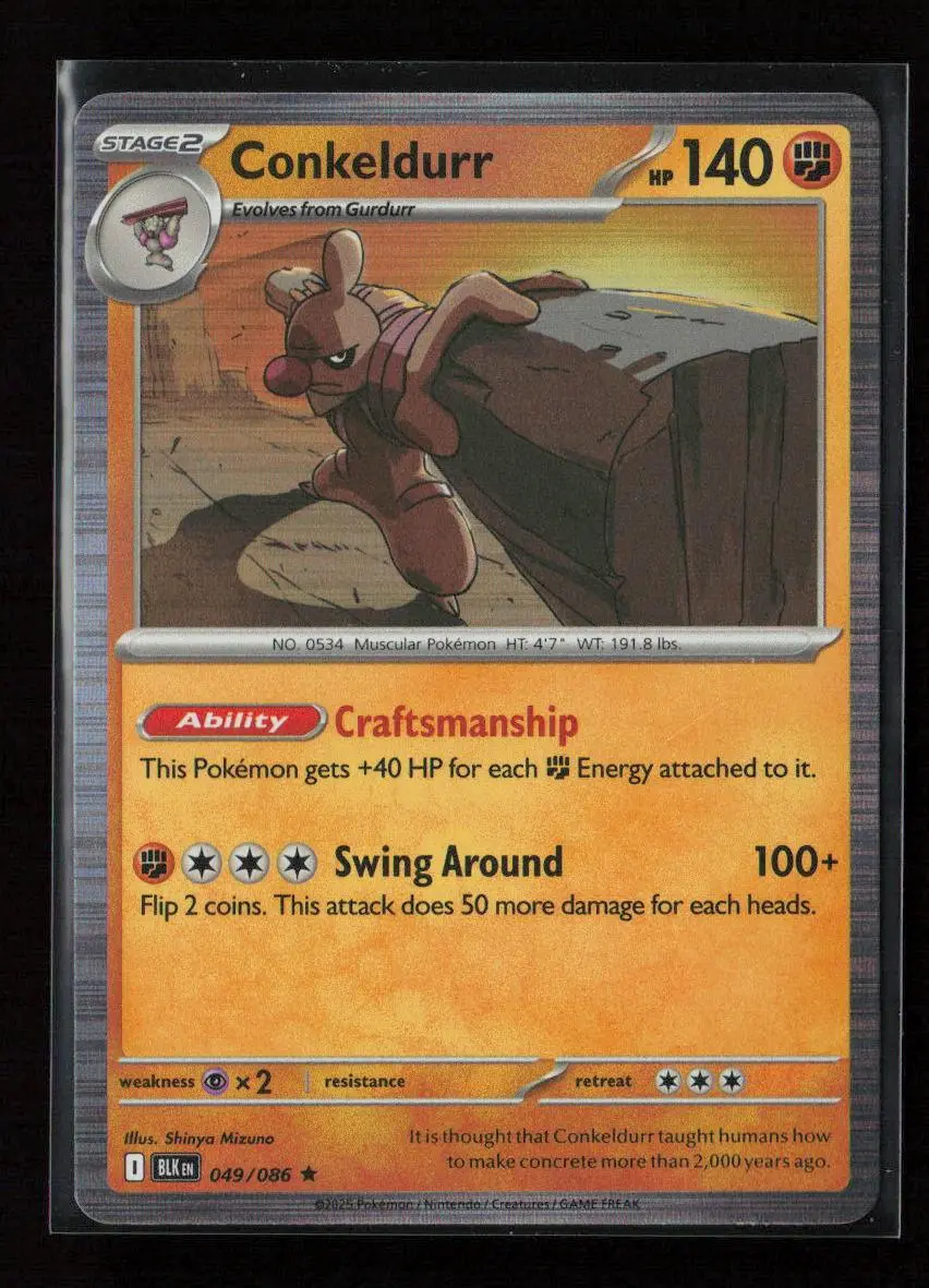 Conkeldurr Rare Sv: Black Bolt 049/086 Nm 1