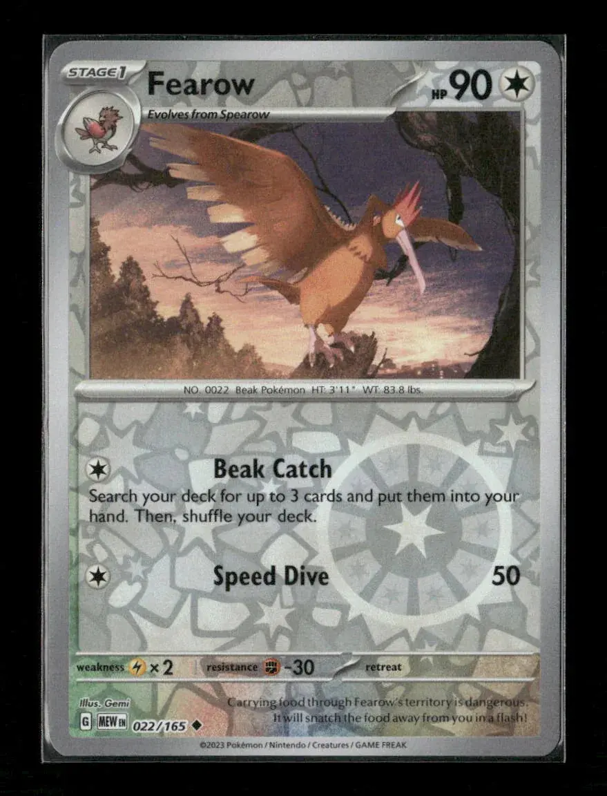 Fearow Uncommon Sv: Scarlet & Violet 151 022/165 Lp 1