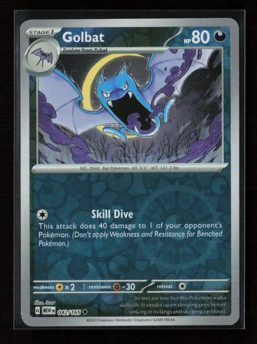 Golbat Uncommon Sv: Scarlet & Violet 151 042/165 Nm 1