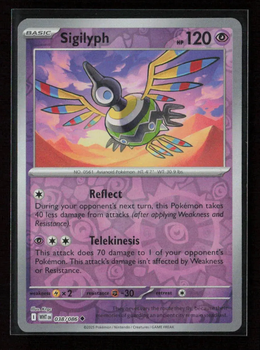 Sigilyph Uncommon Sv: White Flare 038/086 Nm 1