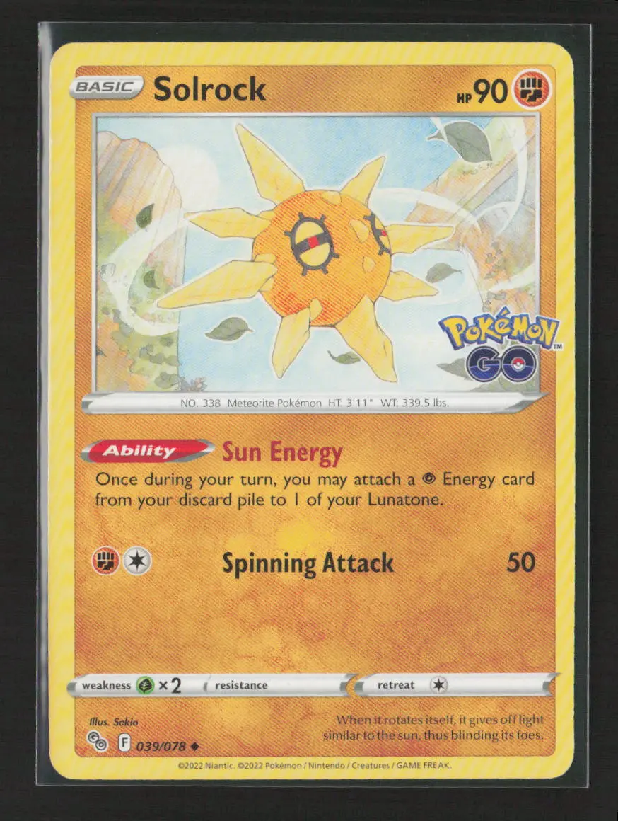 Solrock Uncommon Pokemon Go 039/078 Nm 1