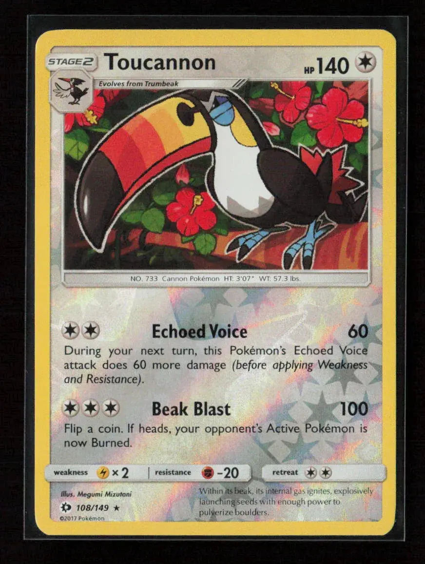Toucannon Rare Sm Base Set 108/149 Nm 1