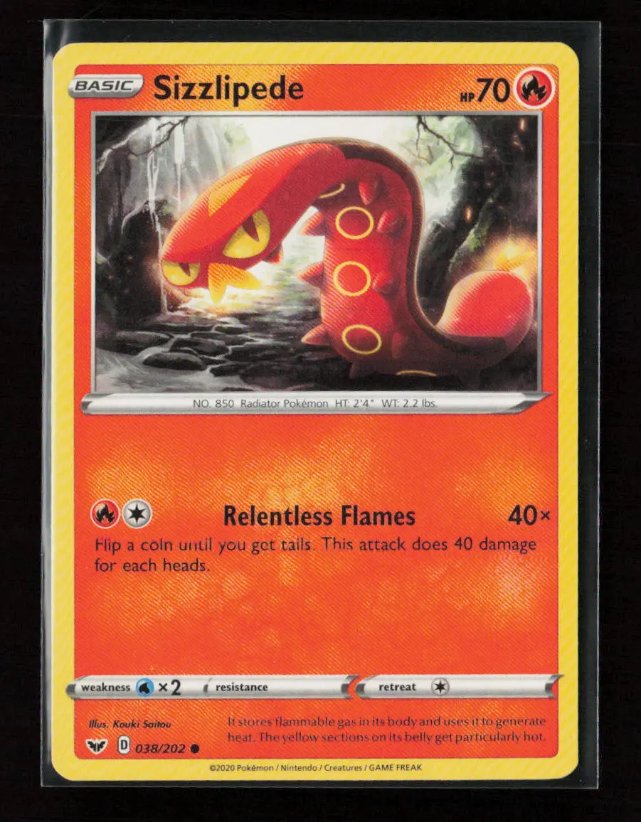 Sizzlipede (038) Common Swsh01: Sword & Shield Base Set 038/202 Lp 1