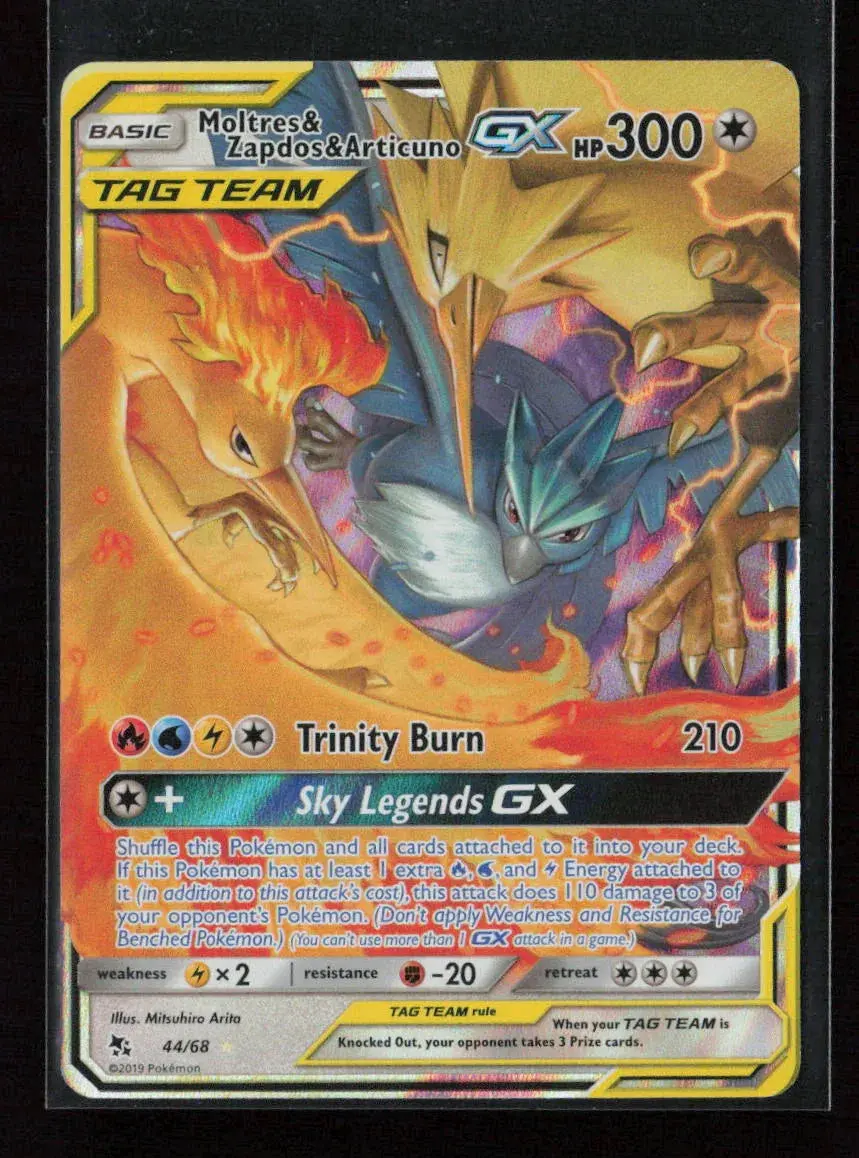 Moltres & Zapdos & Articuno Gx Ultra Rare Hidden Fates 44/68 Nm 1