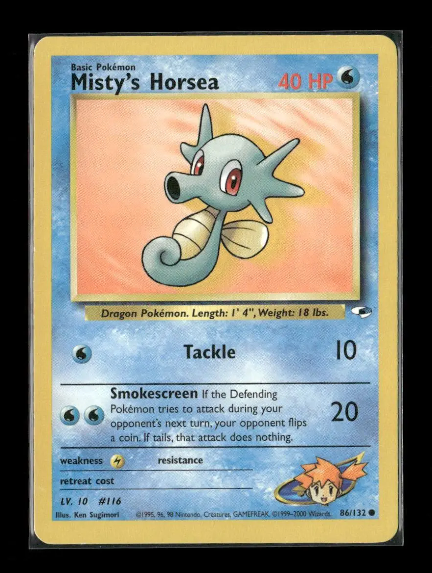 Misty's Horsea Common Gym Heroes 086/132 Lp 1