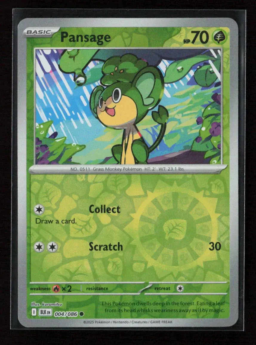 Pansage Common Sv: Black Bolt 004/086 Nm 1