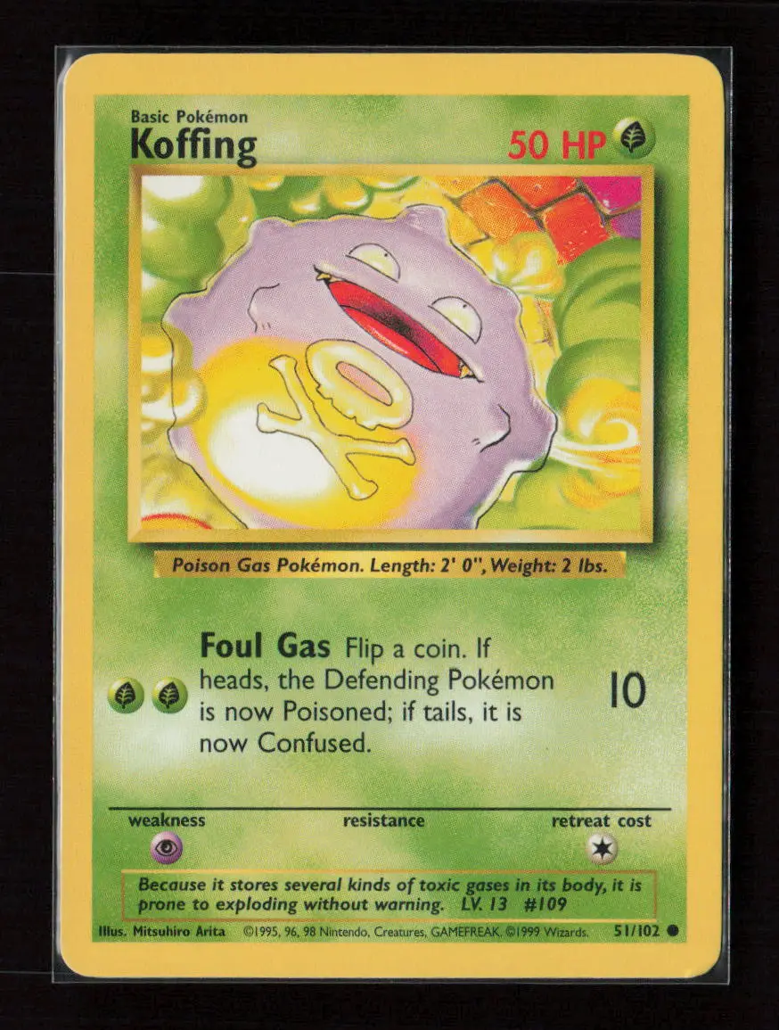 Koffing Common Base Set 051/102 Lp 1