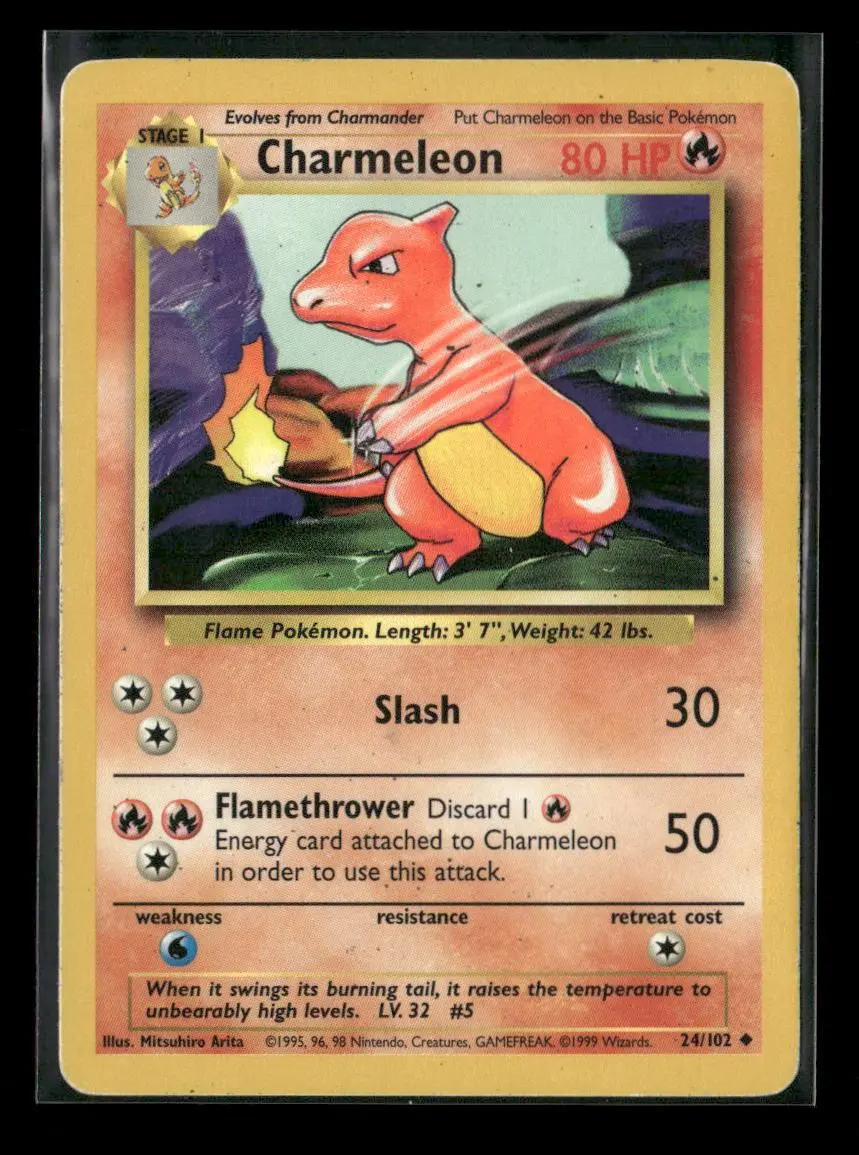 Charmeleon Uncommon Base Set 024/102 Nm 1