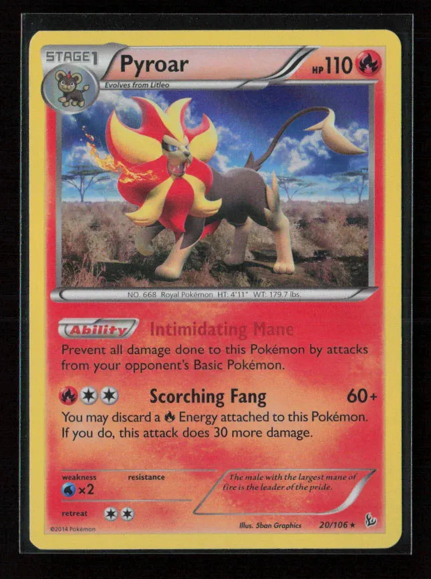 Pyroar Holo Rare Xy - Flashfire 20/106 Lp 1