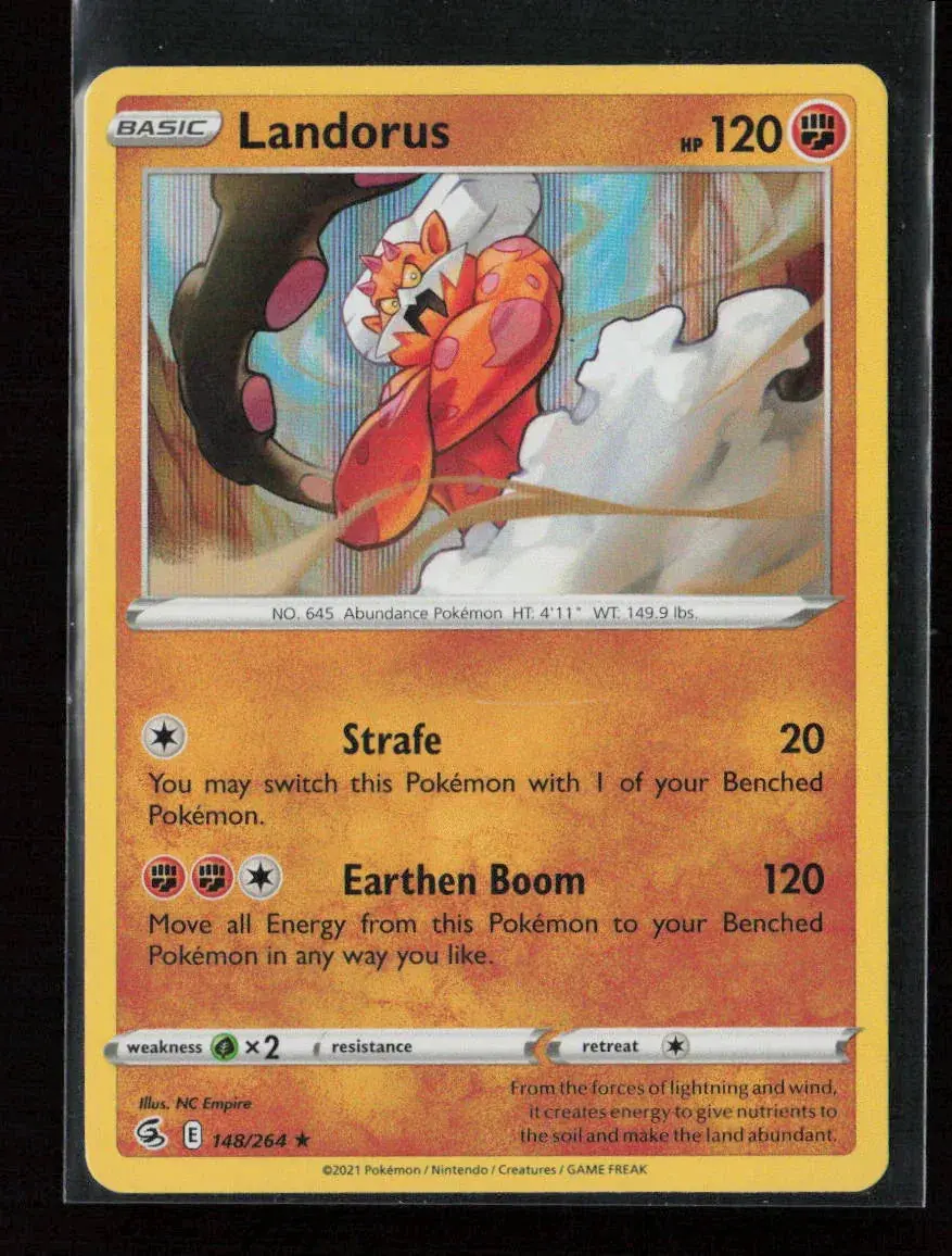 Landorus Holo Rare Swsh08: Fusion Strike 148/264 Nm 1