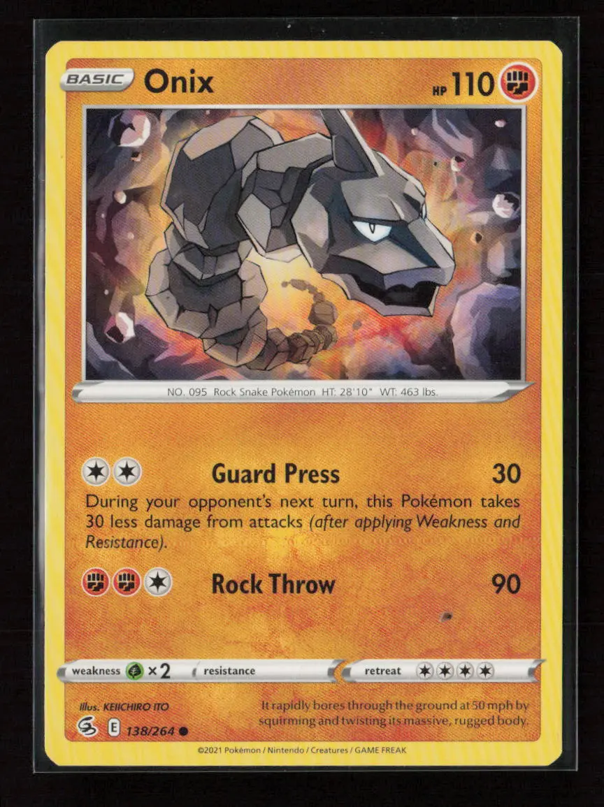 Onix Common Swsh08: Fusion Strike 138/264 Lp 1