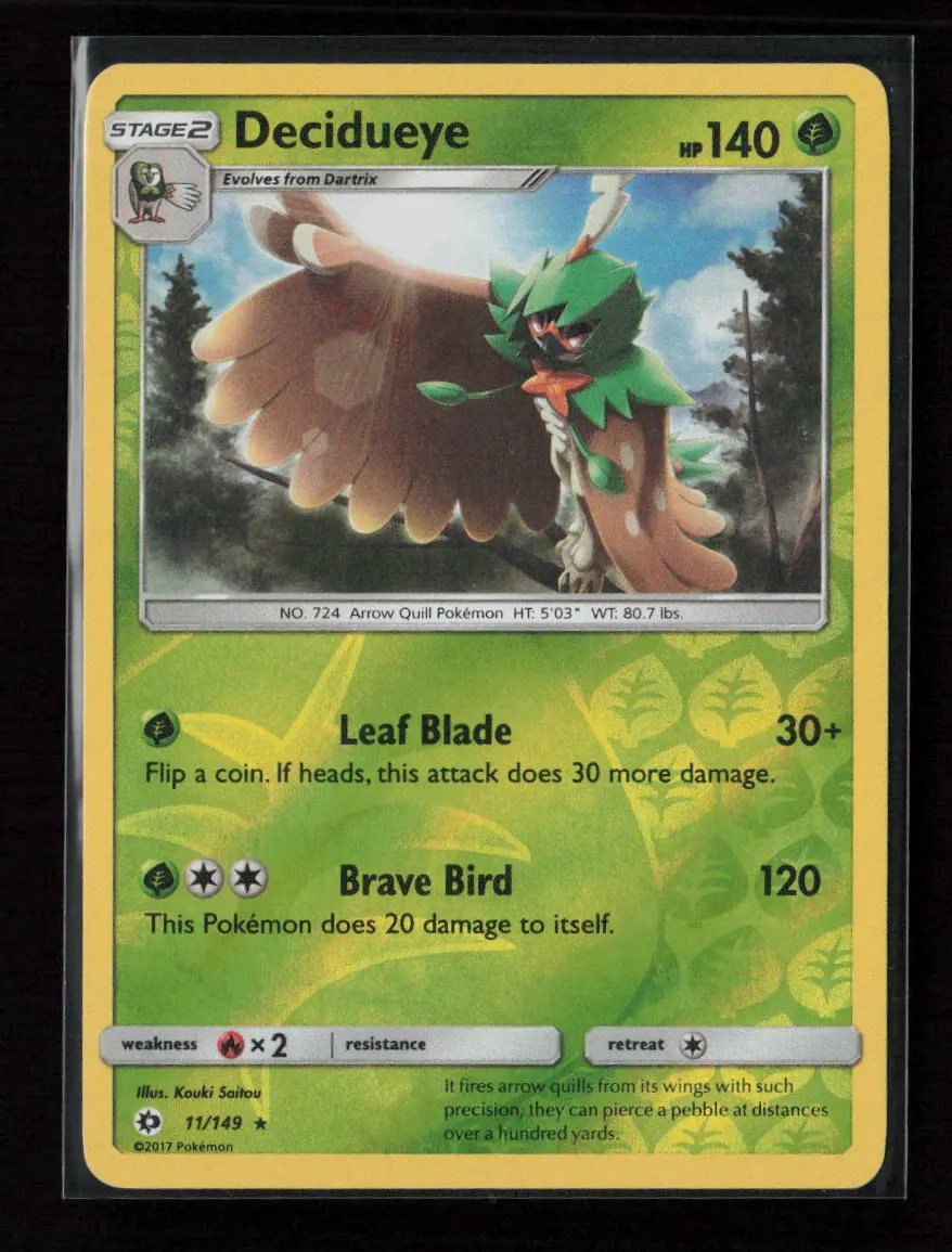Decidueye - 11/149 (Water Web Holo) Holo Rare Miscellaneous Cards & Products 011/149 Lp 1