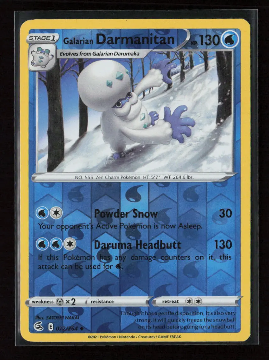 Galarian Darmanitan Uncommon Swsh08: Fusion Strike 072/264 Nm 1