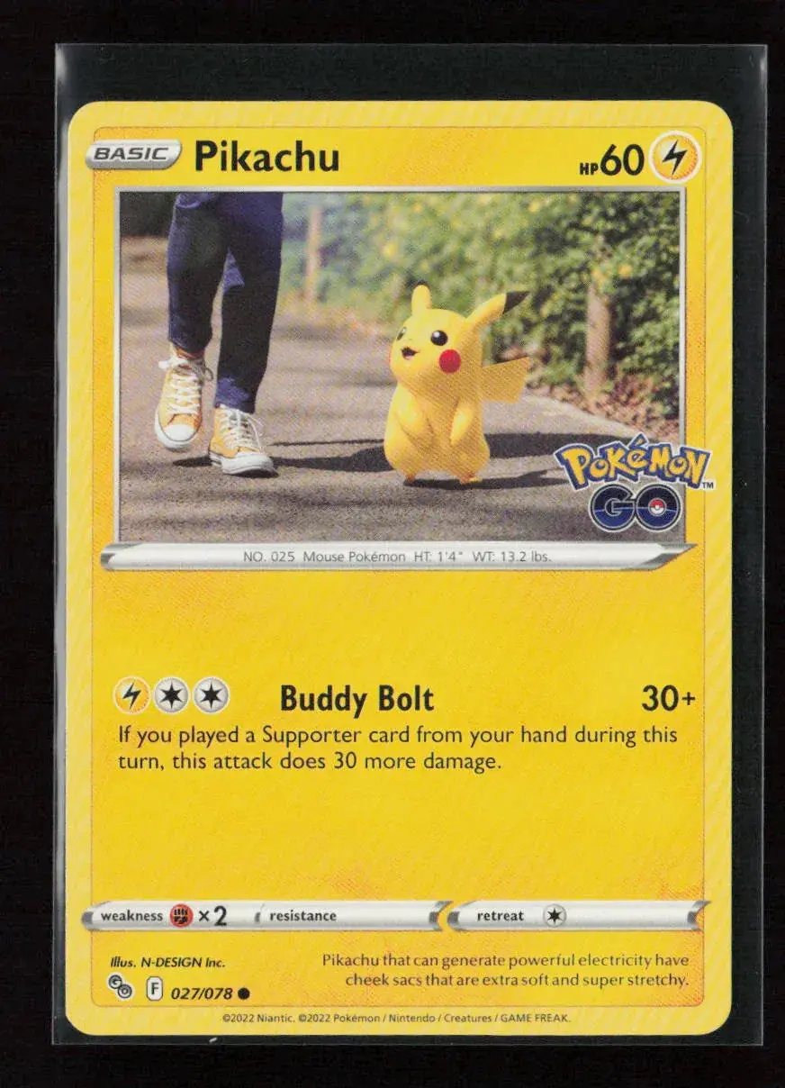 Pikachu (27) Common Pokemon Go 027/078 Nm 1