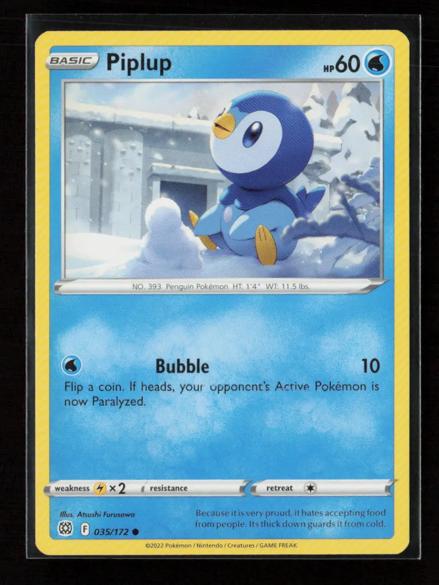 Piplup Common Swsh09: Brilliant Stars 035/172 Lp 1
