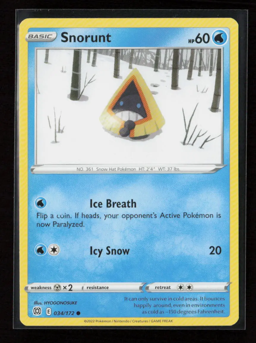 Snorunt Common Swsh09: Brilliant Stars 034/172 Lp 1