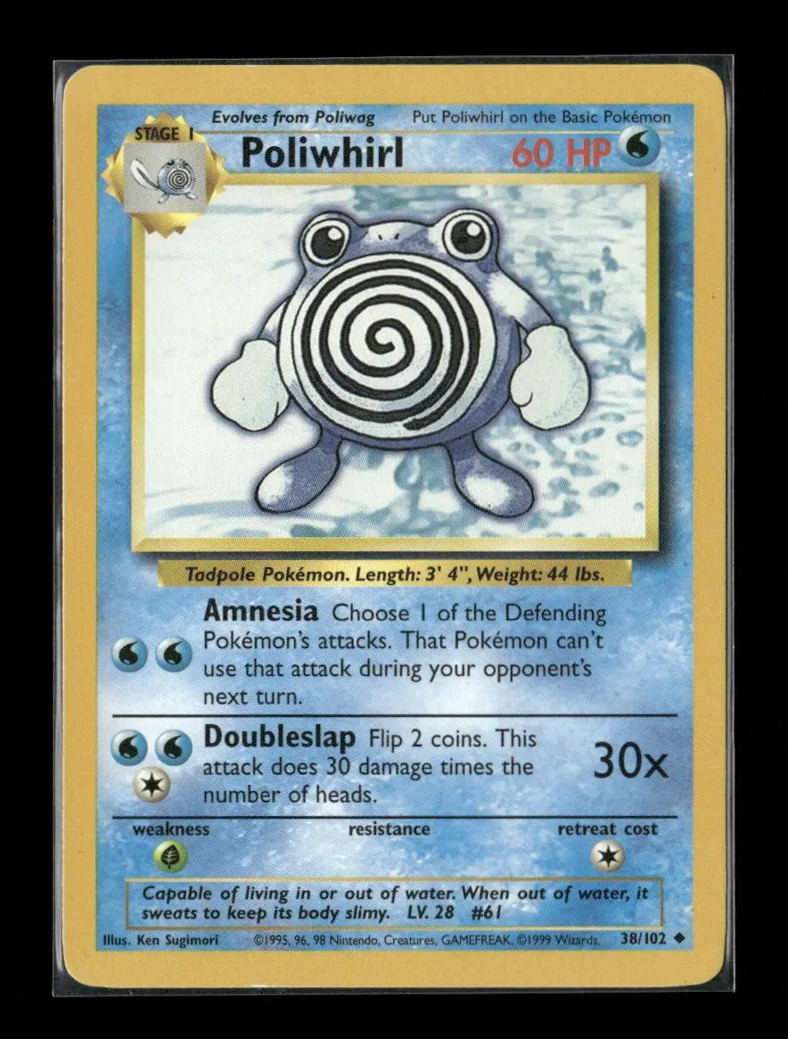 Poliwhirl Uncommon Base Set 038/102 Lp 1