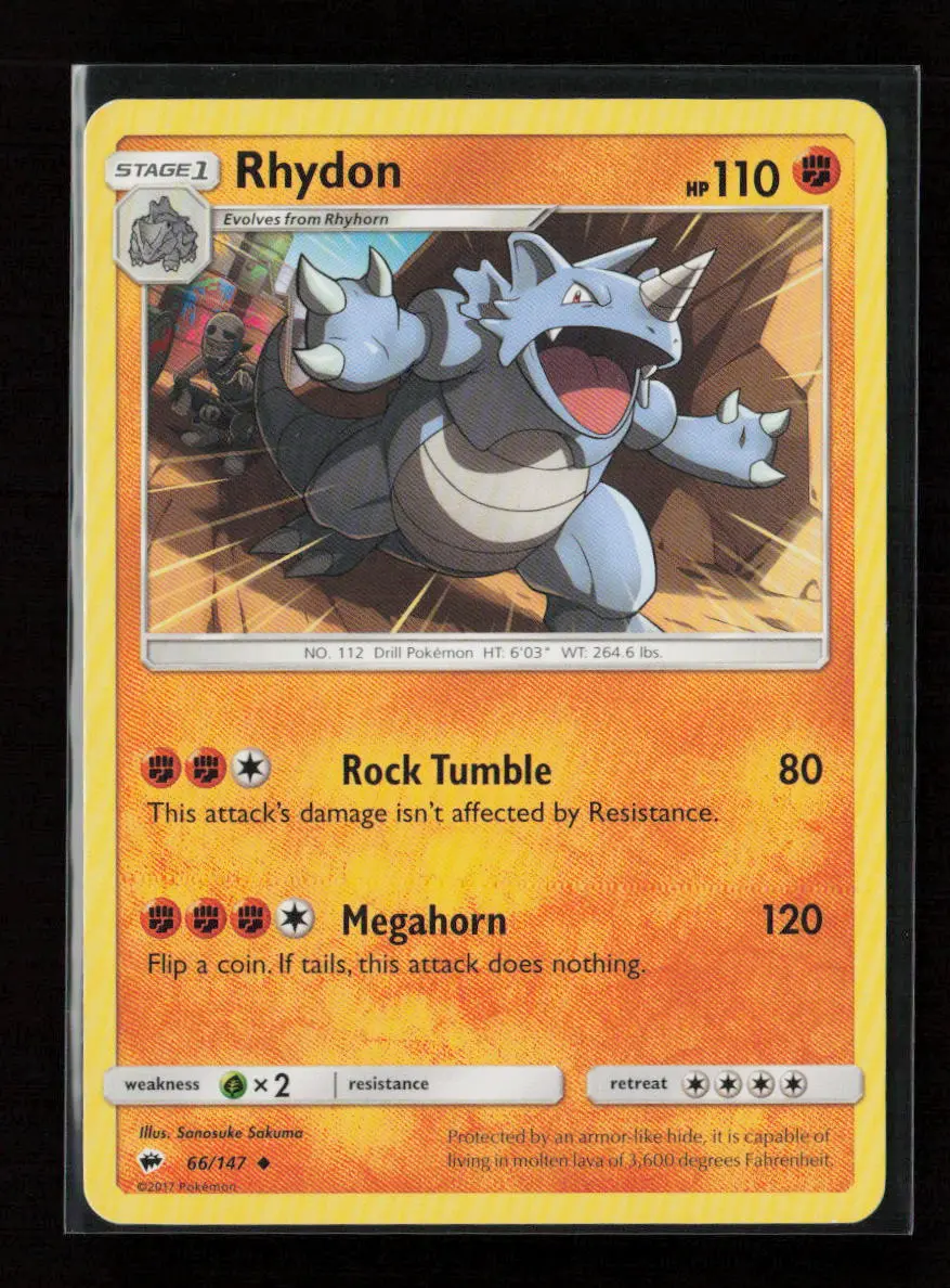 Rhydon Uncommon Sm - Burning Shadows 66/147 Lp 1